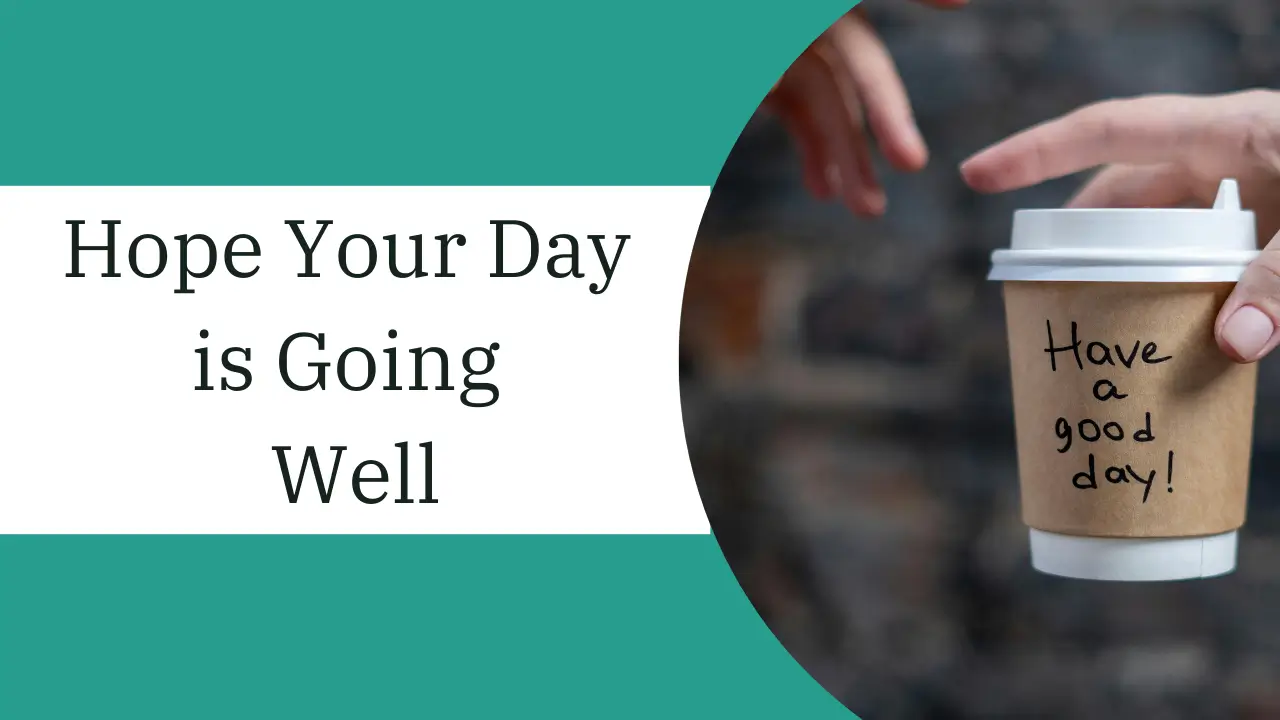 hope your day is going well