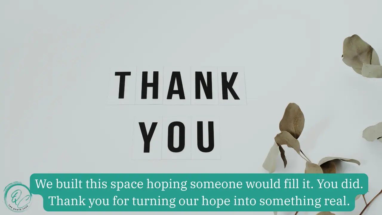 Thank You All So Much for Being Here